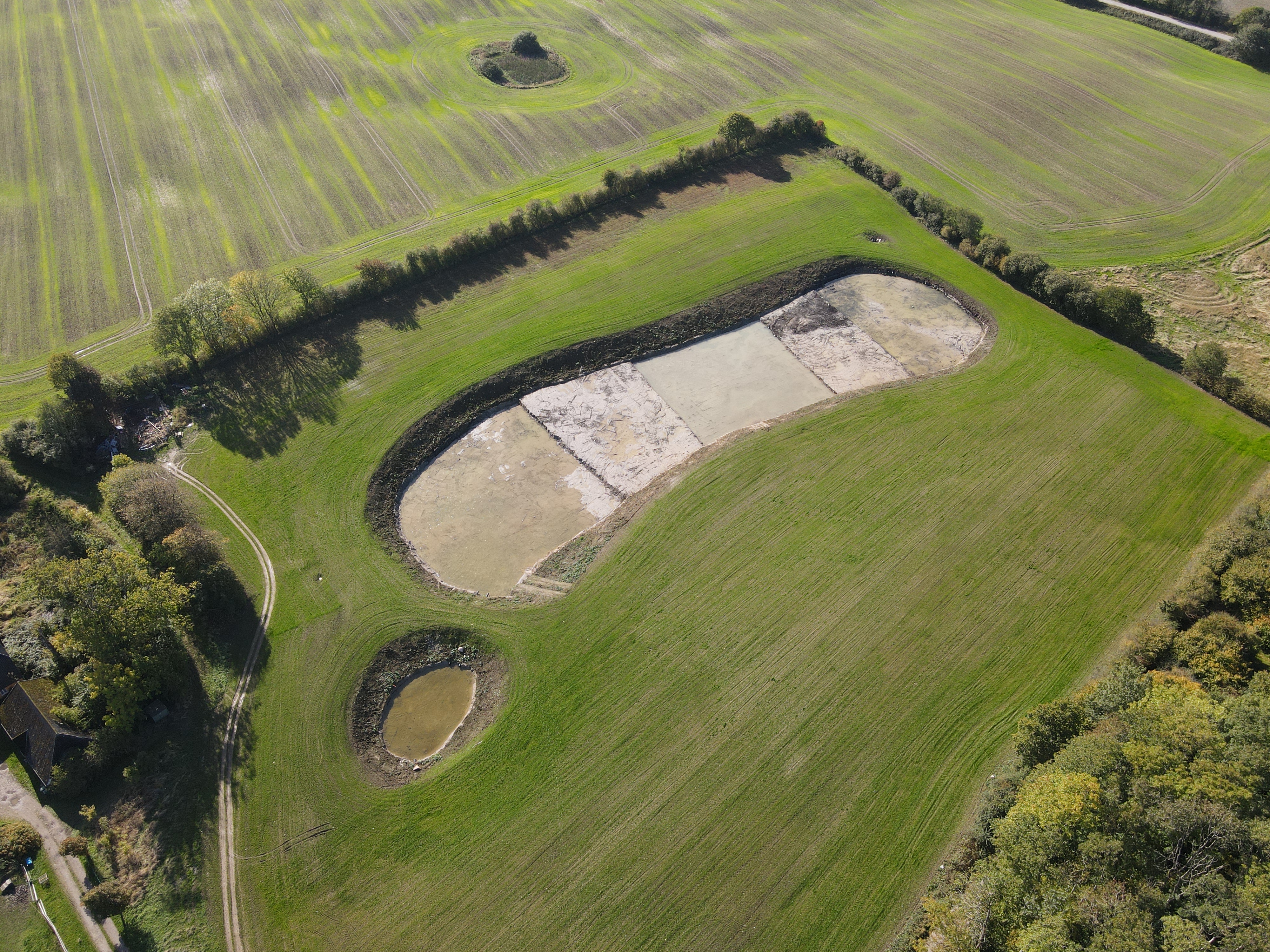 Milcotec's mini wetland seen from the air